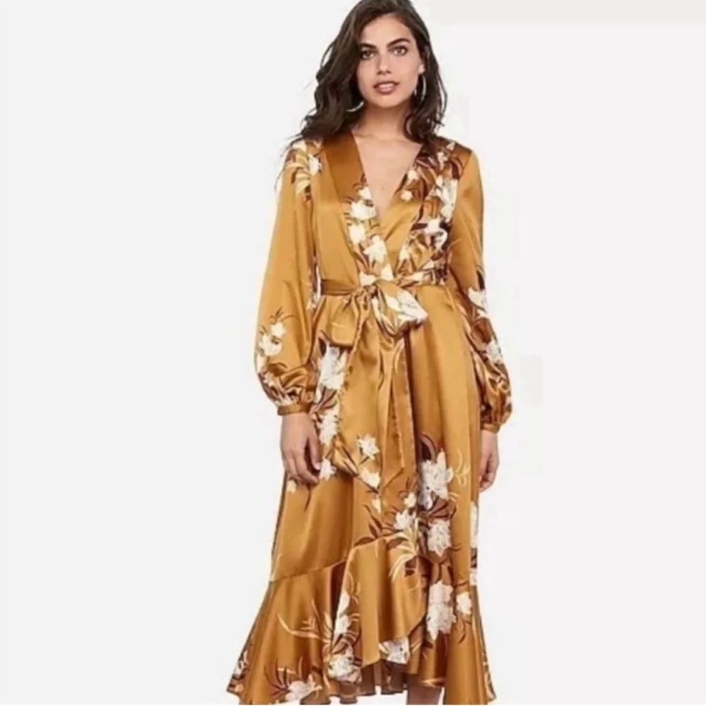 Express x Rocky Barnes Kimono Wrap Dress size XS/S - Picture 2 of 9